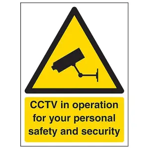 CCTV IN OPERATION FOR YOUR SAFETY Sign - 1mm Rigid Plastic 300x400mm