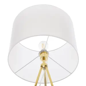 Tripod Floor Lamp White with Gold VISTULA