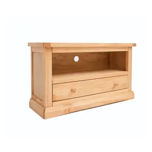 Lucca Waxed 1 Drawer TV Cabinet Wood Knob