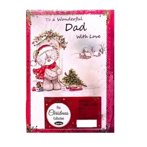 Simon Elvin To A Wonderful Dad Christmas Card (Pack of 12) White/Red (One Size)