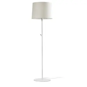 Luminosa Conga Floor Lamp Round Tappered Shade White, E27