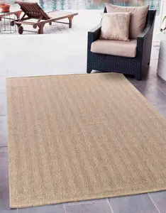 Modern Herringbone Design Outdoor-Indoor Rugs Jute 120x170 cm