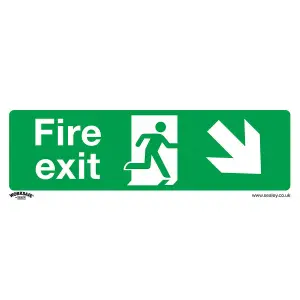 10 Pack of Self-Adhesive FIRE EXIT DOWN RIGHT Signs for Health & Safety Compliance