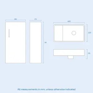 Nes Home 400mm Vanity Basin Unit & Close Coupled Toilet White