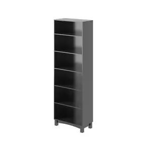 URBNLIVING 180cm Height Black 6 Tier Wide Wooden Bookcase Shelf Storage Display Shelving Unit