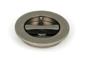 From The Anvil Pewter 75mm Plain Round Pull - Privacy Set