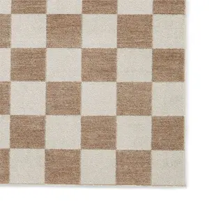 Baltimore 66618 Checkerboard Geometric Modern Rugs in Beige - 160x220cm