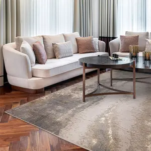 Beige Luxurious ,Modern Abstract Easy to clean Rug for Bedroom & Living Room-120cm X 170cm