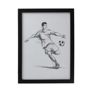 The Art Group Playing football Multicolour Framed print (H)40cm x (W)30cm