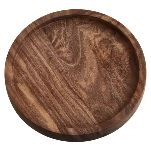 Interiors by Premier Kora Dark Wood Round Tray 20cm