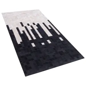 Cowhide Area Rug 80 x 150 cm Black and White BOLU