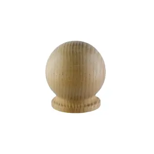 GoodHome Symi Natural Wood Ball Curtain pole finial (Dia)28mm