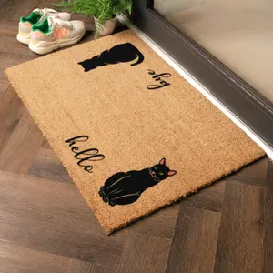 Hello Bye Cats Doormat (90 x 60cm)