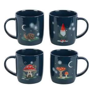 Something Different Gnome Sweet Gnome Mug Set Navy Blue (One Size)