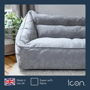 icon Cecilia Bean Bag Sofa Grey Giant Chenille Bean Bag Chair