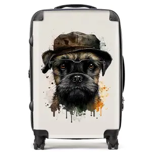 Border Terrier Dog Splashart Suitcase - Medium