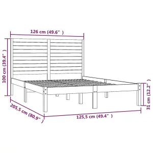 Berkfield Bed Frame Grey Solid Wood 120x200 cm