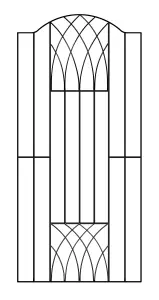 ABBI Metal Tall Bow Top Garden Gate 955mm GAP x 1798mm High VETC