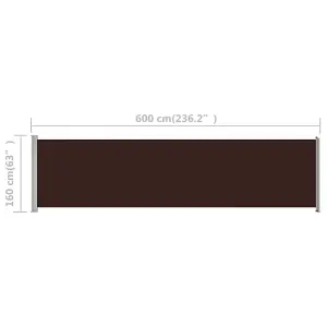 Berkfield Patio Retractable Side Awning 600x160 cm Brown