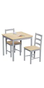 Vida Designs Yorkshire 2 Seater Dining Set, Grey & Pine