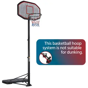 Yaheetech Red Adjustable Height Basketball Hoop for Outdoors