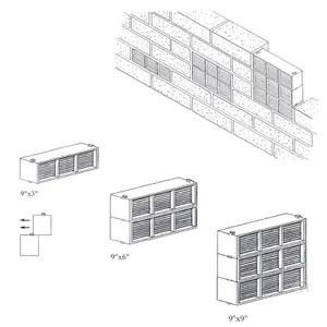 10 x Terracotta Interlocking Air Brick Vents 9" x 3" Grille for Air Flow Ventilation