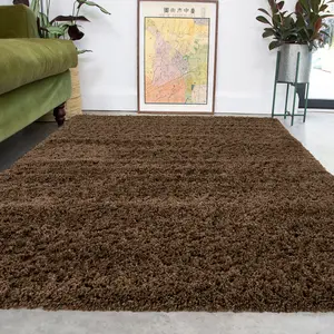 Super Soft Brown Shaggy Area Rug 60x110cm