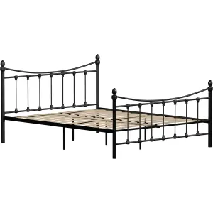 Vida Designs Paris Black 5ft King Size Metal Bed Frame, 200 x 150cm