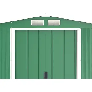 8 x 8 Apex Metal Garden Shed - Green (8ft x 8ft / 8' x 8' / 2.6m x 2.4m)