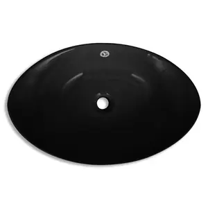 Belfry Bathroom 590mm L x 385mm W Ceramic Oval Sink Black