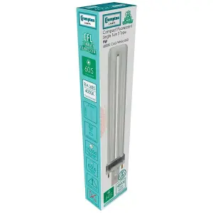 Crompton Lamps CFL PLS 9W 2-Pin Single Turn Cool White Frosted S-Type