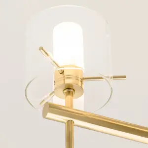 Litecraft Lincoln Brass 3 Arm Semi-Flush Bathroom Ceiling Light