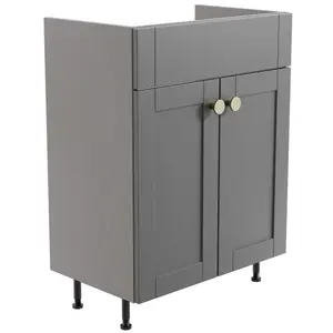 Ashford Standard Matt Dusty grey Double Freestanding Bathroom Vanity unit (H) 820mm (W) 595mm