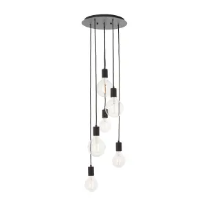 Anson Lighting Garda 6lt  Matt black Ceiling pendant