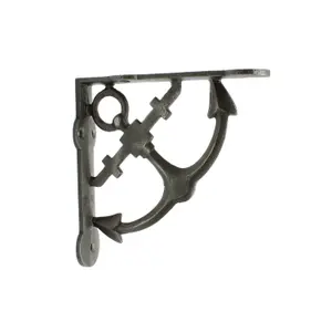 Oakcrafts - Pair of Antique Cast Iron Anchor Shelf Brackets - 125mm x 125mm