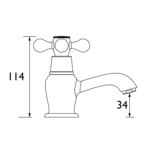 Cascade Penridge Traditional Bath Taps Pillar Chrome Pair 005.34.3