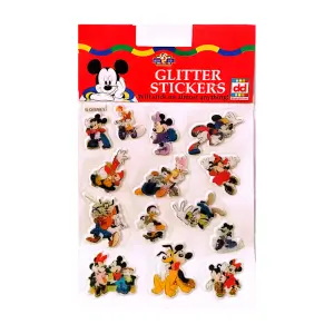 Disney Glitter Cartoon Character Stickers Multicoloured (One Size)