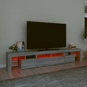 Berkfield TV Cabinet with LED Lights Grey Sonoma 230x36.5x40 cm