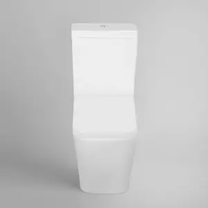 Nes Home Square Rimless Close Coupled Toilet, Cistern And Soft Close Toilet Seat