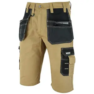 MS9 Mens Work Redhawk Cargo Combat Holster Pockets Tactical Worker Working Shorts E1, Khaki - 32W