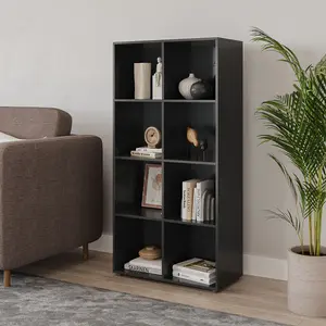 URBNLIVING 120cm Height Black 8-Cube Shelving Unit - Tall