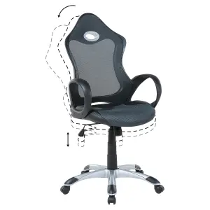 Beliani Retro Office Chair Grey iCHAIR