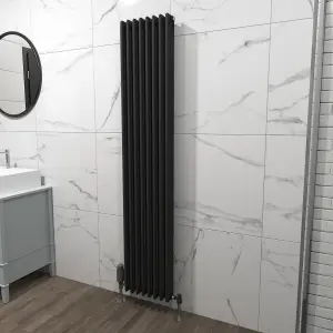 Nes Home 1800 X 380 mm Triple Column Matte Black Radiator