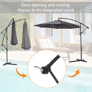 Oakland 300cm Cantilever Parasol Grey