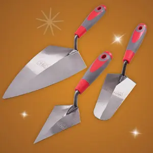 Faithfull Brick Trowel Set of 3 Soft Grip Handles