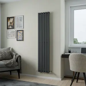 Agadon Lola Designer Panel Radiator 1800 x 372 mm Textured Anthracite