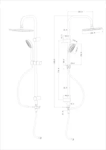 GoodHome Teesta Shower kit with 2 shower heads