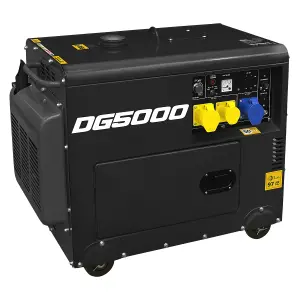 Sealey Diesel Generator 4-Stroke Engine 5000W 110V/230V Heavy Duty DG5000