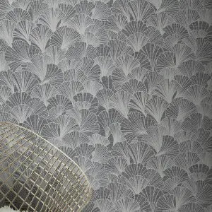 Arthouse Ginkgo Grey/Silver Wallpaper