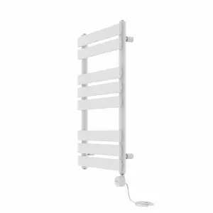 Rinse Bathrooms Flat Panel Electric Heated Towel Rail Touch Screen Timer Bathroom Radiator Prefilled White 800x500mm 400W